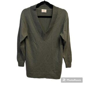 Wilfred 100% Merino Wool Green V-Neck Size XSmall